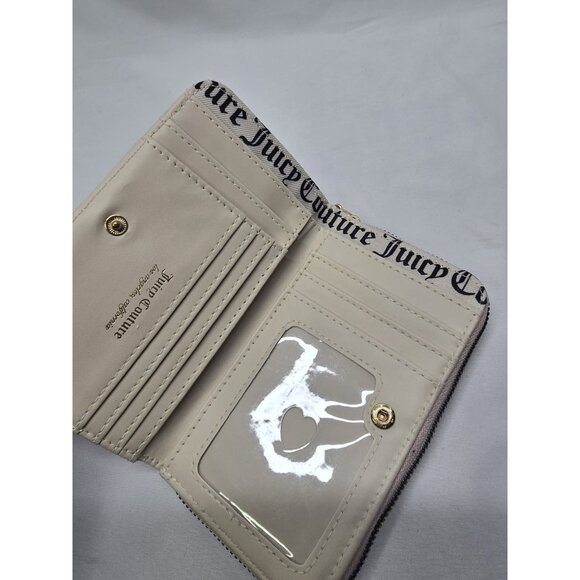 Juicy Couture Bifold Wallet Pink Velour With Gemstones-SOME FLAWS- READ INFO - Picture 8 of 12